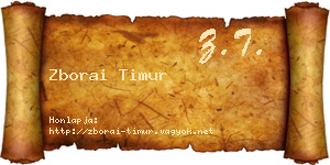 Zborai Timur névjegykártya